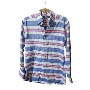 VINEYARD VINES Washable Linen Striped Button Down‎ Shirt - Size Medium